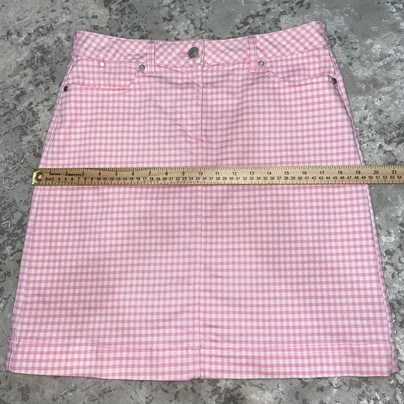 TALBOTS Pink and White Gingham Skirt Size 6 - Picture 10 of 10